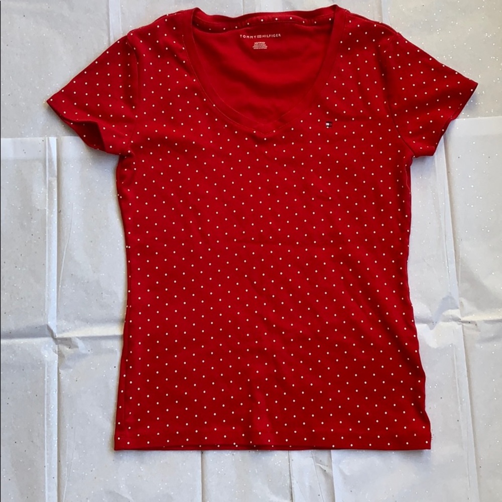 Tommy Hilfiger red t shirt : XS